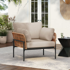 Rope Lounge Chair With Cushions For Modern Spaces