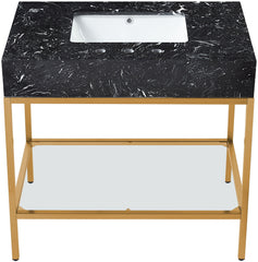 Marmo - Engineered Marble Bathroom Vanity With Gold Base
