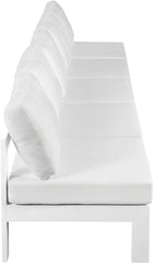 Nizuc - Outdoor Patio 5 Seat Modular Armless Sofa With White Frame
