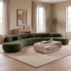 Avra - 177.5" Velvet Performance Fabric Upholstered Sectional