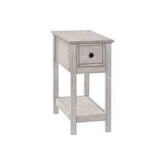 Accent End Table, 2 Tier, Narrow, Lamp, Storage Drawer, Charming Design