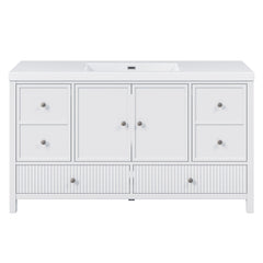 Bathroom Vanity With Separate Sink, Soft Close Doors And 4 Drawers
