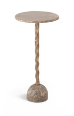 Helix - Genuine Marble Top And Aluminum Base End / Side Table