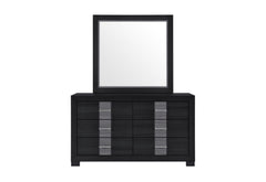 Optimus - 4 Piece Bedroom Set (Queen Bed, Dresser, Mirror, Nightstand) - Black