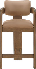Sacha - Vegan Leather Upholstered Counter Stool With Brown Base