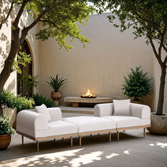 Laguna - 3 Piece 106.5" Outdoor Patio Modular Sofa With Backless Seat