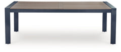 East Beach - Rectangular Dining Table With Umbrella Option - Blue