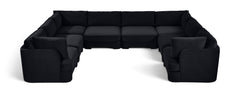 Hammond - Velvet Performance Fabric Upholstered 8 Piece U-Shaped Sectional