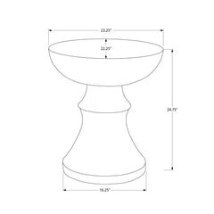 Round Accent Table, Indoor Outdoor - Black