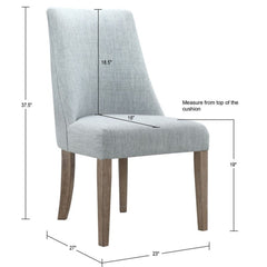 Farmhouse Upholstered Dining Chair (Set of 2) - Light Blue