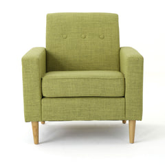 Nebulize - Upholstered Fabric Club Chair With Button Tufted And Square Off Arm And Back