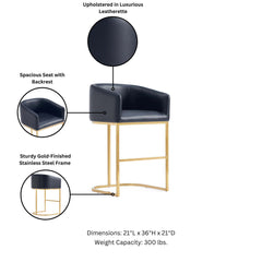 Mid-Century Modern Stool With Steel Base