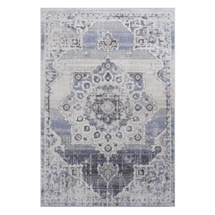 Payas - 6' X 9' Medallion Area Rug - Cream / Blue