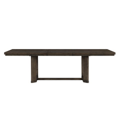 Trestle Dining Table With Leaf - Dark Oak