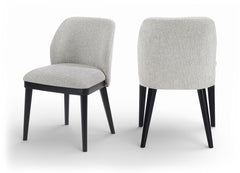 Valeo - Linen Textured Fabric Upholstered Dining Chair (Set of 2) - Painted Black Base