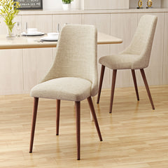 Mid Century Modern Fabric Armless Dining Chair