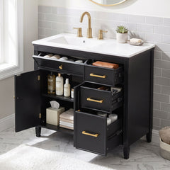 Bathroom Vanity With Sink Top, 3 Soft Closing Drawers