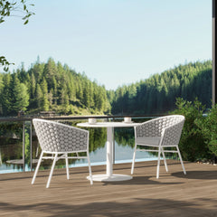 Rowan - Rope Barrel Back Patio Dining Chairs (Set of 2) - White