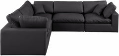 Comfy - 5 Piece Faux Leather Modular Corner Sectional