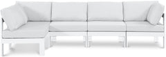 Nizuc - Outdoor Patio 5 Piece Modular Sectional With White Frame