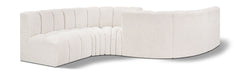 Arc - Boucle Fabric 6 Piece Modular Sofa - Black