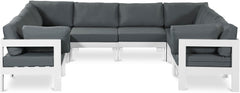 Nizuc - Outdoor Patio 8 Piece Modular Sectional With White Frame