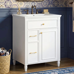 Freestanding Bathroom Vanity With Sink, Soft Close Door, Tip Out Drawer