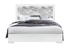 Naomi - King Bed With LED - Silver