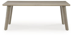Cliff Trails - Rectangle Dining Table With Umbrella Option - Beige