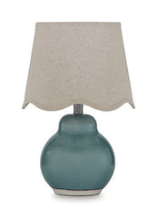Byronburg - Ceramic Table Lamp - Blue / Beige