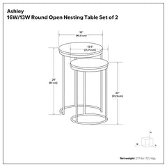 Ashley - 2 Piece Nesting Table - Gold