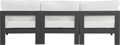 Nizuc - Outdoor Patio 3 Seat Armless Modular Sofa With Gray Frame
