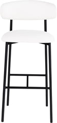 Lupita - Vegan Leather Upholstered Bar Stool With Matte Black Frame (Set of 2)