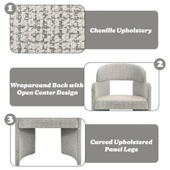 Kyree - Arm Chair (Set of 2) - Ivory / Gray