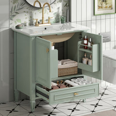 Freestanding Vanity With 1 Drawer & 2 Soft Close Doors With Door Mounted Storage