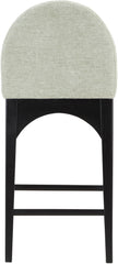 Waldorf - Chenille Stool With Black Legs