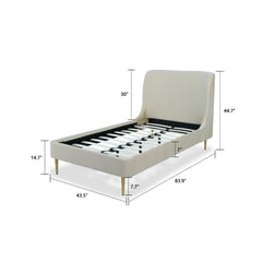 Heather - Upholstered Bed With Curved Headboard