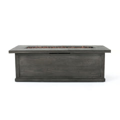 Transitional Rectangular Outdoor Propane Fire Pit With 50, 000 Btu