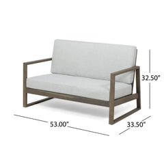 Belgian - Loveseat & Coffee Table Set With Water Resistant Cushions - Gray