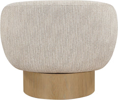 Avella - Interwoven Fabric Swivel Accent Chair - Light Brown Base