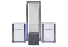 Ylime - Vanity With LED And Stool - White