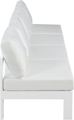 Nizuc - Outdoor Patio 4 Seat Armless Modular Sofa With White Frame
