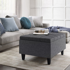 Harrison - Small Coffee Table Storage Ottoman - Dark Gray