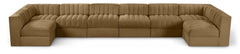 Rummi - Velvet Performance Fabric Upholstered 8 Piece Modular Sectional (With 2 Corner Chairs)