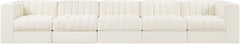 Rummi - Velvet Performance Fabric Upholstered 5 Piece Modular Sofa