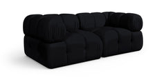 Orin - Velvet Performance Fabric Upholstered 2 Piece Modular Sofa (2 Corner Chairs)