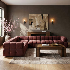 Orin - L-Shaped Velvet 6 Piece Modular Sectional