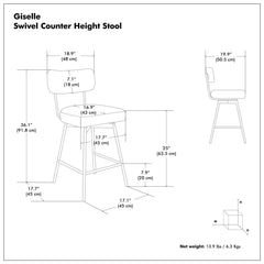 Giselle - Swivel Counter Height Stool (Set of 2)