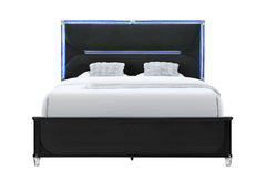 Lando - King Bed With Continuous LED - Black