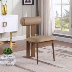 Dario - Faux Leather Dining Chair With Brown Frame (Set of 2)